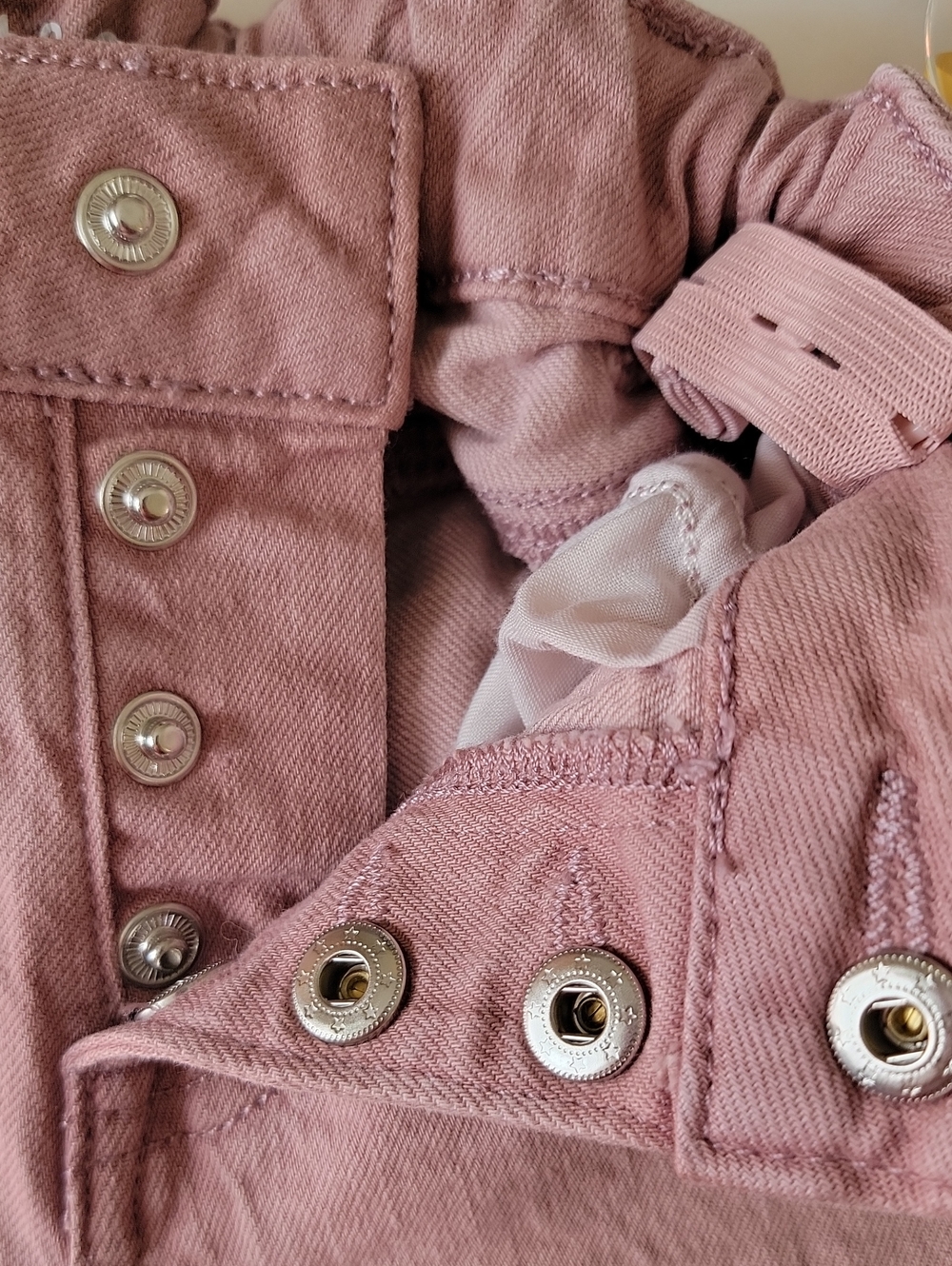 Cat & Jack Girls Denim Jeans Mauve Pink Snap Closure Flare Retro Style Size 8 - Picture 7 of 13